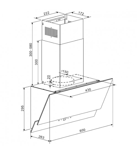 Вытяжка каминная Zigmund & Shtain K 151.6 W белый, 60 см, 650 куб. м/ч, 55 дБ