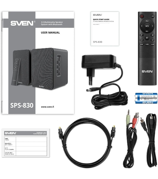 Акустическая система SVEN АС SPS-830 2.0 черный 60Вт BT