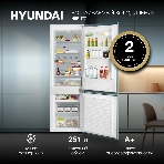 Встраиваемый холодильник Hyundai HBR 1771 2-хкамерн. белый, фото16
