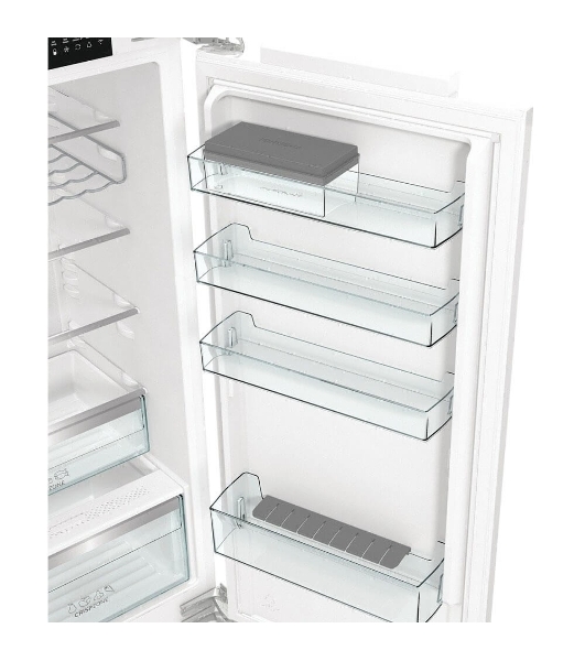 Встраиваемый холодильник Gorenje NRKI519E82WF, 193 см, электронное управление, цифровой дисплей, Wi-Fi, NoFrost Dual, Multiflow 360, контейнер CrispZone с контролем влажности, функция ConvertActive, AdaptTech, MultiAdjust, жесткое крепление, инверторный компрессор, уровень шума 35 дБ