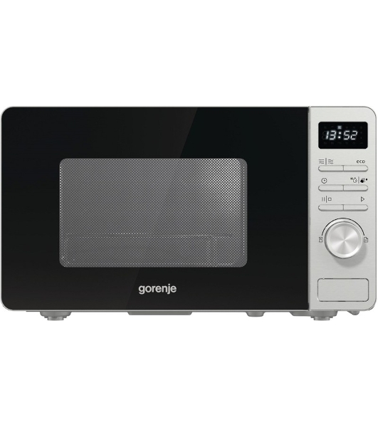 Микроволновая печь Gorenje GRILL MO23A4X нержавеющая сталь, 23 л, 800 Вт, переключатели - кнопки, поворотный механизм