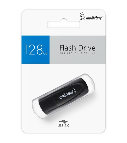 Флешка USB SmartBuy Scout black (SB128Gb2SCK), 128Gb, USB 2.0, R/W 30/15, черный