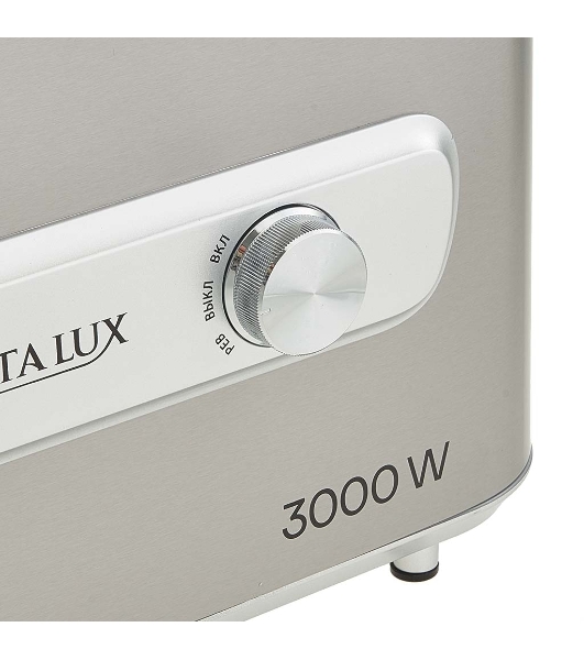 Мясорубка электрическая DELTA LUX DE-603M серый, 3000 Вт, 2.2 кг/мин, реверс, защита от перегрузки, насадки - 5
