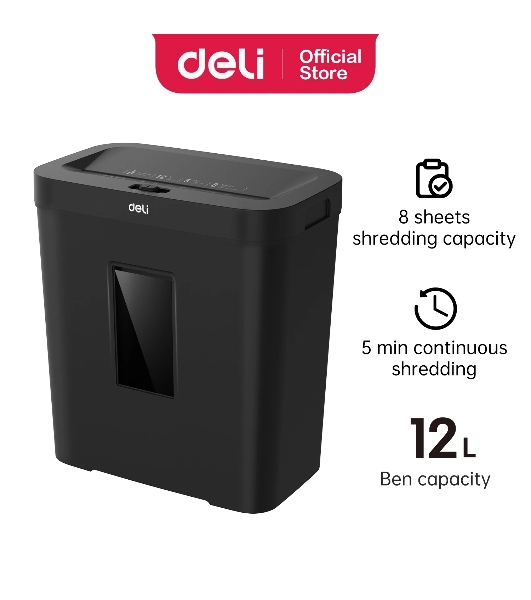 Шредер Deli ET022, черный, Р-4, 4х40, 8 Листов, 12л.