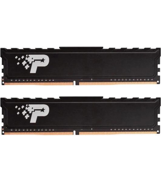 Оперативная память Patriot Signature, DDR4, 16GB (2x8 GB), 3200 MHz, CL22, DIMM, радиатор, черный