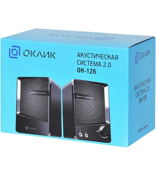 Акустическая система Oklick OK-126 2.0 черный 6Вт