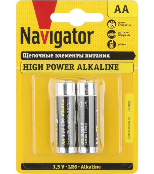 Элемент питания Navigator NBT-NE-LR6-BP2, 1.5 В