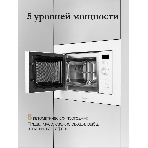 Микроволновая печь встраиваемая MONSHER 201 W 20 л, 800-1250 Вт, гриль, 8 программ, белый, фото8