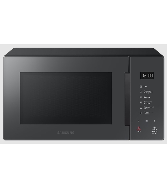 Микроволновая печь Samsung MS23T5018AC/BW антрацит, 23 л, 800 Вт, переключатели - сенсор