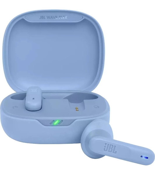 Наушники TWS JBL Wave Flex синий, вкладыши, Bluetooth, быстрая зарядка, до 8 ч