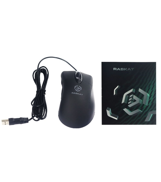 Мышь проводная Raskat M018 черный, 3200 dpi, USB, кнопки - 6
