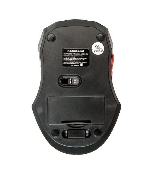 Мышь беспроводная Nakatomi MRON-07U черный, 1600 dpi, радиоканал, USB, кнопки - 5