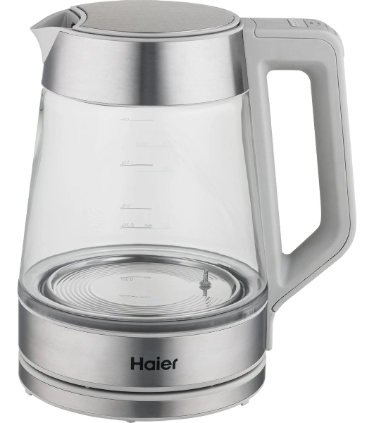 Чайник электрический Haier HK-501 1.7л. 2400Вт серый корпус: стекло/пластик (TD0036930RU)