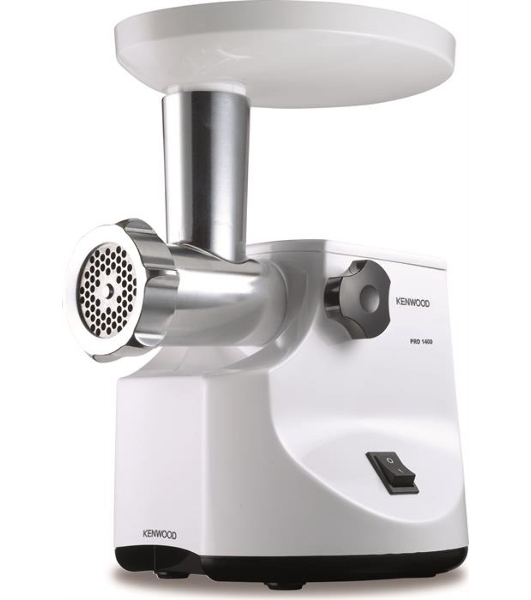 Мясорубка электрическая Kenwood MG450 белый, 1400 Вт, 1.5 кг/мин, реверс, защита от перегрузки, насадки - 5