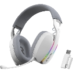 Гарнитура MARVO HG9086W Pulz 70W белый, беспроводная + проводная, радиоканал, до 10 ч, съёмный микрофон, подсветка, совместимость с PS5, Xbox, фото8