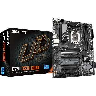 Материнская плата Gigabyte B760 DS3H GEN5, LGA 1700, Intel B760, 4xDDR5, 4xSATA, 2xM.2, 1xPCIe 5.0 x16, 4xPCIe 3.0 x16, 1xHDMI, 1xDP, 1x1Gb LAN, 1xUSB-C 20Gbps, 1xUSB-A 10Gbps, 4xUSB-A 2.0, 1xPS/2, 3x3.5 мм, 7.1, ATX