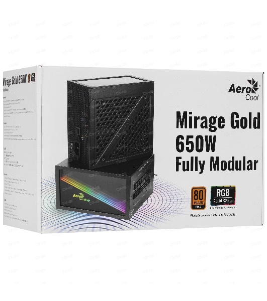 Блок питания Aerocool/Formula MIRAGE GOLD 650W, 650Вт, 80 PLUS Gold, 120мм, модульный, черный