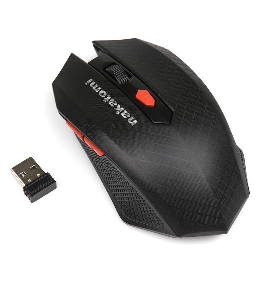 Мышь беспроводная Nakatomi MRON-08U черный, 1600 dpi, радиоканал, USB, кнопки - 6