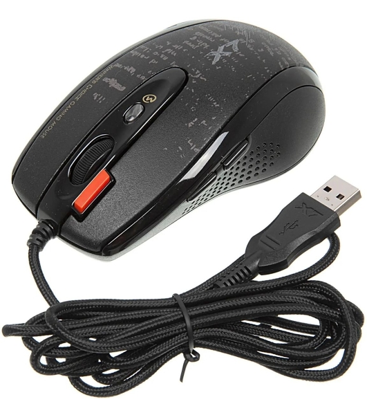 Мышь проводная A4Tech F5 черный, 3000 dpi, USB, кнопки - 7
