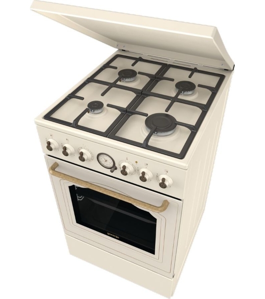 Плита комбинированная Gorenje GKS5B70CLI бежевый, конфорок 4 газовых, духовка 70 л, 50 см x 85 см x 59.4 см