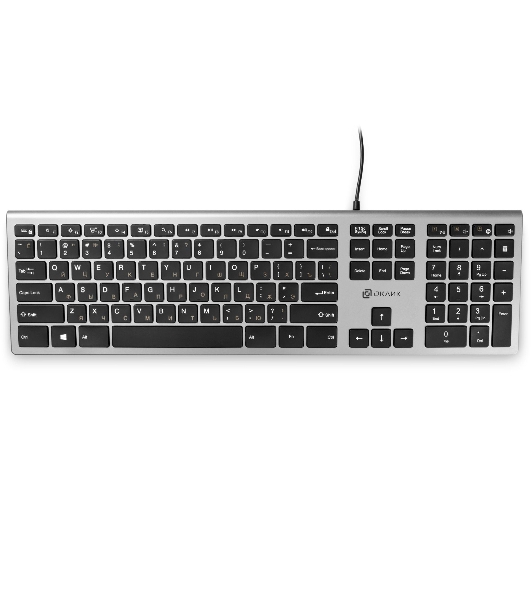 Клавиатура Oklick 890S проводная, USB Type-A, серый