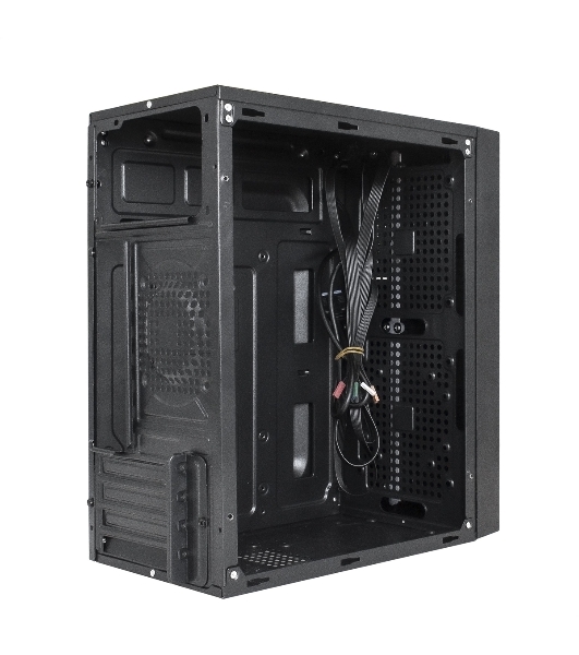Компьютерный корпус Minitower ExeGate mEVO-9301-NPX450 (mATX, БП 450NPX с вент. 12см, с окном, 2хUSB+1хUSB 3.0, HD аудио, черный, с RGb подсветкой)