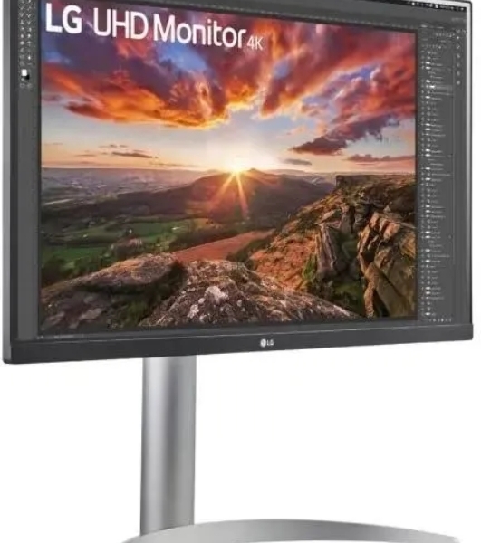 Монитор 27' LG UltraFine 27UP850K-W IPS 3840x2160, 60 Гц, 5 мс, 16:9, 400 кд/м², 2xHDMI 2.0, DP 1.4, USB-C, USB Hub (2x USB 3.0), 3.5 Jack, FreeSync, черный/серебристый