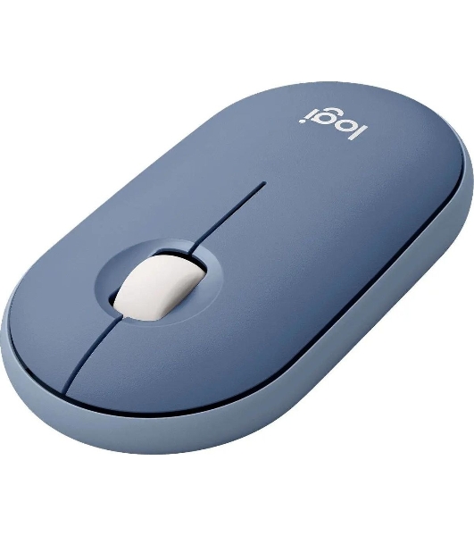 Мышь беспроводная Logitech Pebble M350 синий, 1000 dpi, радиоканал, Bluetooth, USB, кнопки - 3