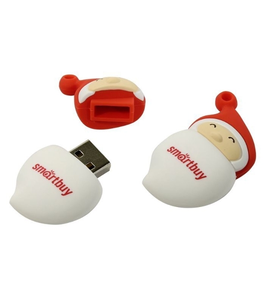 Флешка USB SmartBuy NY series Santa-A (SB16GBSantaA), 16Gb, USB 2.0, R/W 25/15, красный/белый