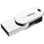 Флешка USB Netac U785C (NT03U785C-064G-32PN), 64Gb, USB 3.0/TypeC, R/W 110/45, серебристый, фото3