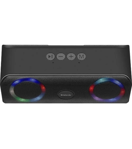 Акустическая система Defender LIGHT/BT/FM/USB/TF/AUX Q1 черный 10 Вт