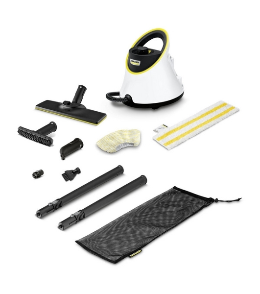 Пароочиститель Karcher EasyFix SC 2 Deluxe белый, напольный, 1500 Вт, 100 г/мин, 1000 мл