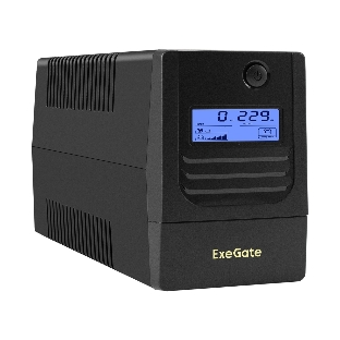 Источник бесперебойного питания ExeGate Smart LB-650.LCD.AVR.4C13 (650VA/390W, LCD, AVR, 4*C13, батарея 12V 7Ah, черный)