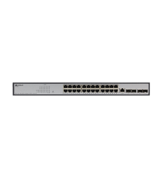 Коммутатор ORIGO Managed L3 Switch 24x1000Base-T PoE, 4x10Gbase-X SFP+, PoE Budget 370W, RJ45 Console, 19' w/brackets