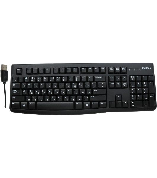 Клавиатура проводная Logitech K120 for business, USB черный (неоригинальная гравировка)