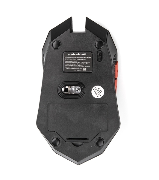 Мышь беспроводная Nakatomi MRON-08U черный, 1600 dpi, радиоканал, USB, кнопки - 6
