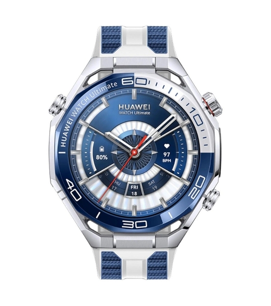 Умные часы Huawei Watch Ultimate 2 MCH-AL00, 1.5' AMOLED, Wi-Fi, Bluetooth, NFC, 20 ATM, титан / синий / белый