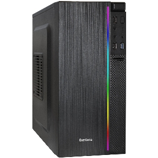 Компьютерный корпус Minitower ExeGate mEVO-9302-NPX400 (mATX, БП 400NPX с вент. 12см, 2*USB+1*USB 3.0, HD аудио, черный, с RGb подсветкой)