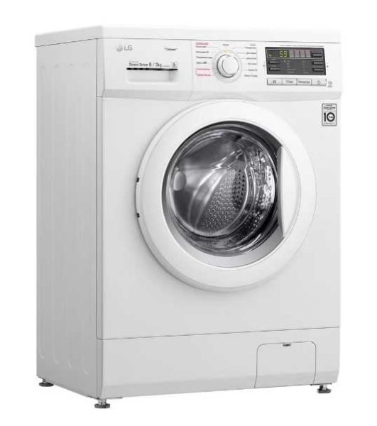 Стиральная машина LG F1296CDS0X белый, загрузка фронтальная 6 кг, 1200 об/мин, класс B