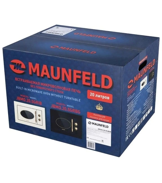 Микроволновая печь встраиваемая Maunfeld JBMO.20.5GRBG черный, 20 л, 700 Вт, переключатели - поворотный механизм