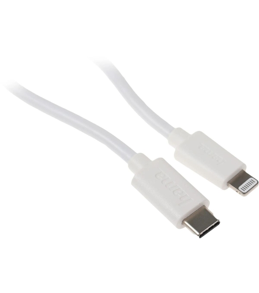 Комплект зарядное устройство Hama H-183317 3A PD для Apple кабель Apple Lightning/Type-C белый