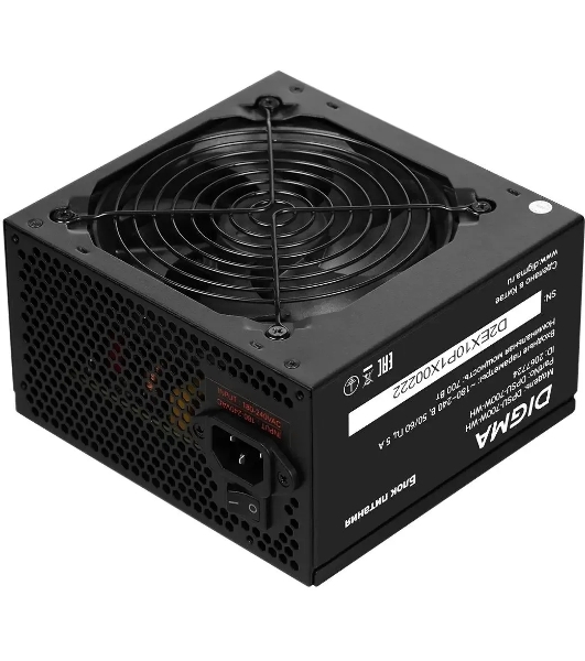 Блок питания Digma ATX 700W DPSU-700W-WH RTL, 700Вт, 80 PLUS белый, 120мм черный