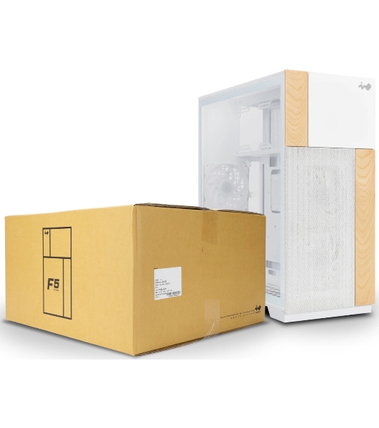 Корпус InWin F5 CS19 White, Full-Tower, белый, закалённое стекло, ARGB подсветка, 3 x 140 мм (2 спереди, 1 сзади)