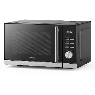 Микроволновая печь Hyundai HYM-D3005 черный/стальной, 20 л, 700 Вт, переключатели - кнопки, электронный поворотный механизм