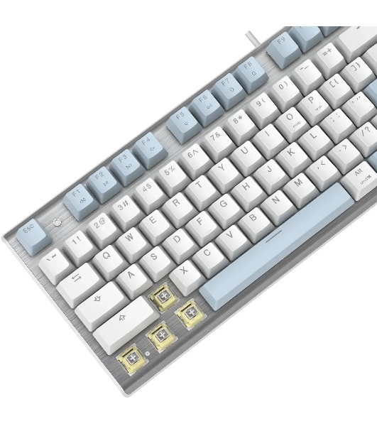 Клавиатура проводная A4Tech Fstyler FS100 Neon, USB, синий/белый