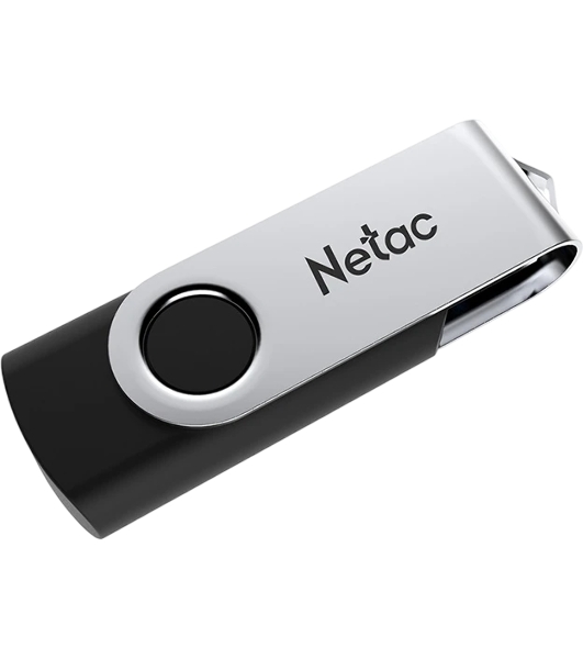 Флешка USB Netac U505 (NT03U505N-064G-32BK), 64Gb, USB 3.0, R/W 110/45, черный/серебристый