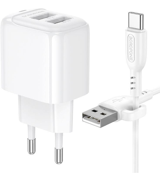 Сетевое зарядное устройство BOROFONE (6941991113772) BAS41Aa 2USB 2.0A для Type-C