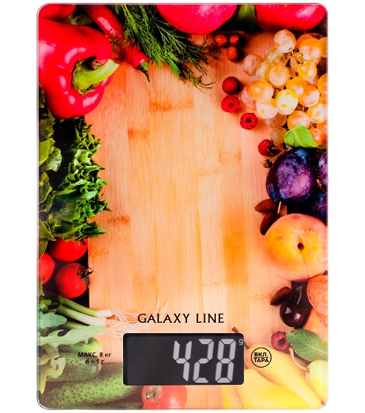 Весы кухонные Galaxy Line GL 2817, стекло, элемент питания типа 'CR2032'(в комплекте)