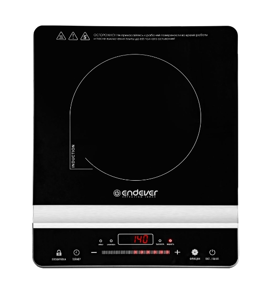Плитка электрическая индукционного типа Endever Skyline IP-65, черный, мощность 1800 Вт, диаметр посуды 12-26 см, 10 режимов мощности, 5 шт/уп