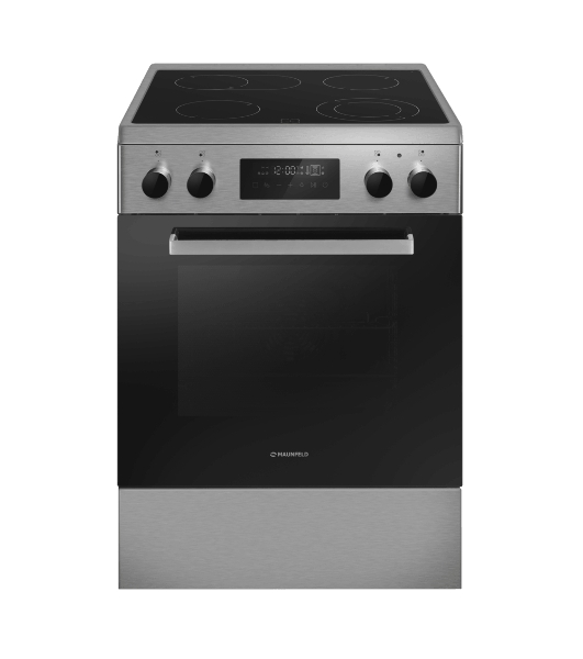 Плита электрическая Maunfeld MEC611CS09TD серебристый, конфорок 4 шт, духовка 59 л, 60 см x 85 см x 60 см